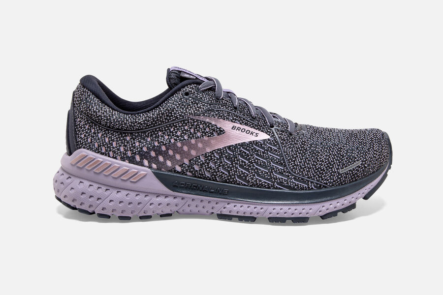 Brooks Women's Adrenaline GTS 21 Road Running Shoes Lavender/Metal AQNV-72806